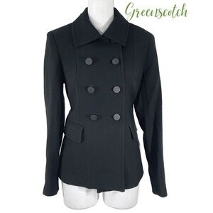 NWT Anne Klein black double breasted coat jacket 2
